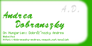 andrea dobranszky business card